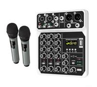 Mixing Console, Mixer audio compatto a 4 canali da 48 V con microfono per esibizioni Scrivania di mixaggio audio professionale per registrazione in studio dal vivo
