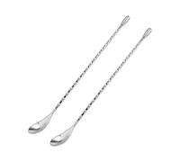 Mixing Spoon Stainless Steel, 2 Pack Spiral Pattern Bar Spoon(Silv IDF