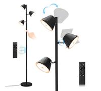 Mixinlei Lampada da Terra Salotto, 42W luminoso Piantana Lampada Lettura LED con Telecomando e Controllo Tattile, Luminoso Dimmerabile 4 Temperature di Colore, 3 Luci Individuale per Soggiorno Ufficio