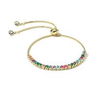MIXINQIAN Braccialetti regolabili Gioielli Regalo Bracciale con ciondoli in regolabile Gioielli per feste Tennis Vetro Materiale in rame Tennis per donna Zirconia cubica