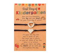 MIXINQIAN Set 2 braccialetti a forma cuore per braccialetto dei desideri Regali per ritorno a scuola Regalo gioielli per giorno del braccialetto per ritorno a Boy