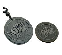 MIXIUJIEN Shungite Lotus Flower Pendant Necklace Phone Stikers Set - Chakra Balance - Gioielli fatti a mano in pietra di cristallo - Collana di protezione in cristallo curativo - Armonia energetica