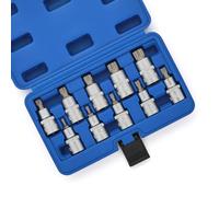 MIXPOWER 10 pezzi Drive XZN Multi Tooth Socket Bit Set, Metric, M-Type, M4-M18, CR-V&S2