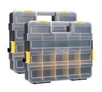 MIXPOWER 2 pezzi Set di organizer per cassetta degli attrezzi da 34 scomparti con 20 divisori rimovibili Nero/Giallo Set da 2 pezzi Ottimo per vi