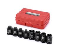 MIXPOWER 8 Pieces 1/2-inch Drive Pipe Plug Socket Set, SAE, CR-MO, Tapered Male Square Drive, Chamfered Female Square Drive