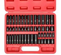 MIXPOWER Dr. Impact - Set di chiavi a bussola da 1/4", CR-V, 6 punte, SAE/metriche, 5/32" - 9/16", 4-15 mm, basse/profonde