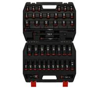 MIXPOWER Set di 43 bussole a impatto profondo e poco profondo, 6 punti, dimensioni metriche 9-30 mm, giunto universale a impatto da 1/2", barre di estensione da 1/2": 7,6 cm, 15,2 cm, 25,4 cm, 38,1 cm
