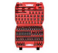 MIXPOWER Set di chiavi a bussola da 3/8", 87 pezzi, profonde e standard SAE e metriche da 1/4" a 3/4" e 6-19 mm, bussole universali a impatto, bussole a stella invertite, barra di estensione e