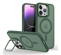 Mixroom - Cover Cavalletto per iPhone 14 Custodia Supporto Stand Invisibile Pieghevole Compatibile con MagSafe Cerchio Magnetico Integrato Verde C06