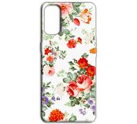 Mixroom - Cover Custodia Back case In TPU Silicone Morbida Per Oppo A5 4G / 5G / Oppo A5m Fantasia Rose E Fiori V318