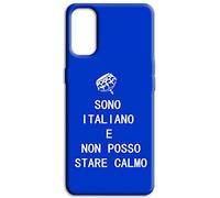 Mixroom - Cover Custodia Back case In TPU Silicone Morbida Per Oppo A5 4G / 5G / Oppo A5m Fantasia Sono Italiano Non Posso Stare Calmo R271