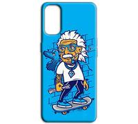 Mixroom - Cover Custodia Back case In TPU Silicone Morbida Per Oppo A94 5G Fantasia Albert Einstein Skate X373