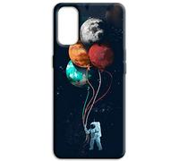 Mixroom - Cover Custodia Back case In TPU Silicone Morbida Per OPPO Reno 8 Lite 5G Fantasia Astronauta Con Pallonci Di Pianeti M608