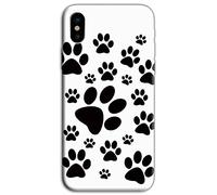 Mixroom - Cover Custodia Back case In TPU Silicone Morbido Per Apple iPhone X Fantasia Orme Gatto E75