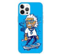 Mixroom - Cover Custodia Back case In TPU Silicone Morbido Per iPhone 15 Fantasia Albert Einstein Skate X373