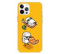 Mixroom - Cover Custodia Back case In TPU Silicone Morbido Per iPhone 15 PRO MAX Fantasia Coppia Di Sushi In Spiaggia M594