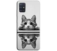 Mixroom - Cover Custodia Back case In TPU Silicone Morbido Per OPPO A16 / A16s Fantasia Gattino Micio Su Specchio L149