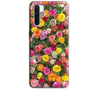 Mixroom - Cover Custodia Back case In TPU Silicone Morbido Per OPPO A91 Fantasia Rose Fiori Q240