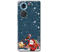 Mixroom - Cover Custodia Back Case In TPU Silicone Morbido Per Oppo Reno 10 5G / Oppo Reno 10 Pro 5G Fantasia Babbo Natale E La Renna U867