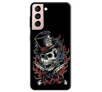 Mixroom - Cover Custodia Back Case in TPU Silicone Morbido per Samsung Galaxy S21 Fantasia Teschio Coltelli CD55