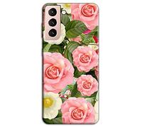 Mixroom - Cover Custodia Back Case in TPU Silicone Morbido per Samsung Galaxy S22 Fantasia Rose Rosa N1013