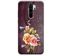 Mixroom - Cover Custodia Back case In TPU Silicone Morbido Per Xiaomi Redmi Note 8 PRO Fantasia Rose Vintage Z425