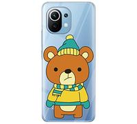Mixroom - Cover Custodia Case In TPU Silicone Morbida Sfondo Trasparente Per OPPO Reno 14F / FS 4G / 5G Fantasia Orsetto Con La Sciarpa T451