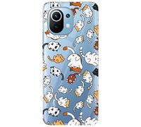 Mixroom - Cover Custodia Case In TPU Silicone Morbida Sfondo Trasparente Per OPPO Reno 14F / FS 4G / 5G Fantasia Cucciolini Di Gatto T460