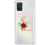 Mixroom - Cover Custodia Case In TPU Silicone Morbida Sfondo Trasparente Per SAMSUNG GALAXY NOTE 20 (5G) Fantasia Iniziali Lettera E Rosa