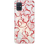 Mixroom - Cover Custodia Case In TPU Silicone Morbida Sfondo Trasparente Per SAMSUNG GALAXY S20 Fantasia Intreccio Di Cuori T649
