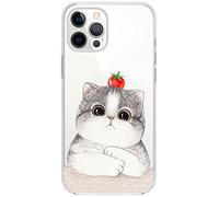 Mixroom - Cover Custodia In Silicone TPU Trasparente Per iPhone 14 Fantasia GATTINO CON POMODORINO 509