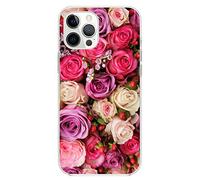 Mixroom - Cover Custodia Per iPhone 12 In Silicone TPU Fantasia BOUQUET DI ROSE 741