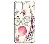 Mixroom - Cover Custodia per iPhone 12 PRO in Silicone TPU Fantasia Paris Parigi Rosa 169