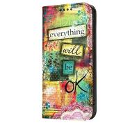 Mixroom - Custodia Cover Case a Libro per Samsung Galaxy S20 ULTRA con Stand in Ecopelle Chiusura Magnetica Portafoglio Parte Interna in TPU Morbida Fantasia Everything Will Be Ok Y388