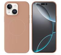 Mixroom - Custodia Cover Case per iPhone 14 Plus/iPhone 15 Plus in Tpu silicone liquido morbido compatibile con MagSafe con cerchio magnetico integrato Sabbia C09