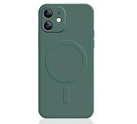 Mixroom - Custodia Cover per iPhone 11 in Tpu Silicone morbido compatibile con MagSafe accessori con cerchio magnetico integrato Verde foglia