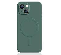 Mixroom - Custodia Cover per iPhone 14 Plus in TPU Silicone Morbido Compatibile con MagSafe Accessori con Cerchio Magnetico Integrato Verde Foglia