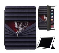 Mixroom - Custodia per iPad Air 2 Modello 2014 9,7 Pollici Cover per Apple iPad Smart Case Prottetiva Pieghevole Supporto Stand Disegno Teschio nascosto N781