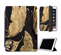 Mixroom - Custodia per iPad Air 2 Modello 2014 9,7 Pollici Cover per Apple iPad Smart Case Prottetiva Pieghevole Supporto Stand Disegno Farfalle dorate U917