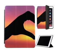 Mixroom - Custodia per iPad Air 2 Modello 2014 9,7 Pollici Cover per Apple iPad Smart Case Prottetiva Pieghevole Supporto Stand Disegno Coppia Cuore Sinistra V309