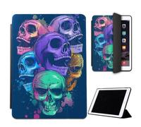 Mixroom - Custodia per iPad Air 2 Modello 2014 9,7 Pollici Cover per Apple iPad Smart Case Prottetiva Pieghevole Supporto Stand Disegno Teschi Colorati M588
