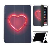 Mixroom - Custodia per iPad Air 2 Modello 2014 9,7 Pollici Cover per Apple iPad Smart Case Prottetiva Pieghevole Supporto Stand Disegno Cuore neon U903
