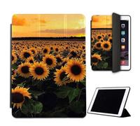 Mixroom - Custodia per iPad Mini 4 7,9 Pollici Modello 2015 4a Gen. Cover per Apple iPad Smart Case Prottetiva Pieghevole Supporto Funzione Stand Disegno Campo Di Girasoli Al Tramonto M774