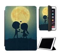 Mixroom - Custodia per iPad Mini 4 7,9 Pollici Modello 2015 4a Gen. Cover per Apple iPad Smart Case Prottetiva Pieghevole Supporto Funzione Stand Disegno Innamorati Al Chiaro Di Luna M716