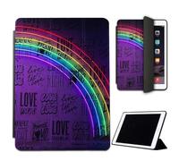 Mixroom - Custodia per iPad Mini 4 7,9 Pollici Modello 2015 4a Gen. Cover per Apple iPad Smart Case Prottetiva Pieghevole Supporto Funzione Stand Disegno Love Arcobaleno M776