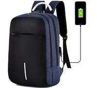 Mixroom Zaino porta PC Antifurto Blu per Computer Portatile Laptop Lavoro Borsa Notebook Fino 15" con Attacco USB e Foro Auricolare Z4