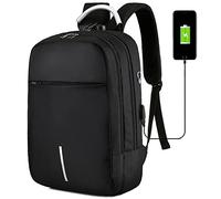 Mixroom Zaino porta PC Antifurto Nero per Computer Portatile Laptop Lavoro Borsa Notebook Fino 15" con Attacco USB e Foro Auricolare Z4