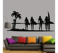 MIXUEXUNLU Adesivi murali da surf tavola da surf surf sport decalcomanie fai da te decorazione della casa adesivi in vinile soggiorno decalcomanie da parete per camera da letto delle ragazze