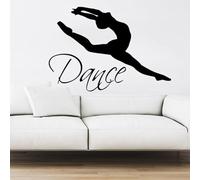 MIXUEXUNLU Decalcomania da muro di danza Adesivo in vinile Decalcomania Ballerina Ginnastica Adesivo da parete Citazione Decorazione da parete Decorazione per studio di danza