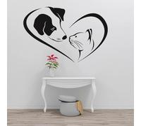 MIXUEXUNLU Decalcomania da muro per toelettatura di animali domestici Simpatico cane gatto Asilo nido veterinario Adesivo da parete in vinile Creativo autoadesivo Home Art Decor